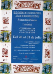 Cartel IV Semana MusicaL Valenciana